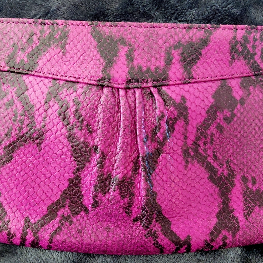 Banana Republic Purple w/Pink Undertone & Black Snake Print Women's Clutch Bag